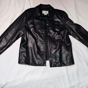 Nine West Dark Leather Jacket
